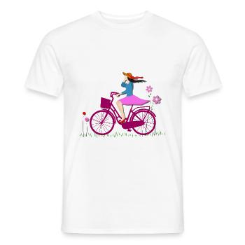 Just A Girl Who Loves Cycling Bicycle - Männer T-Shirt - Weiß - Vorne - AI Model Male 178 dark (178cm)