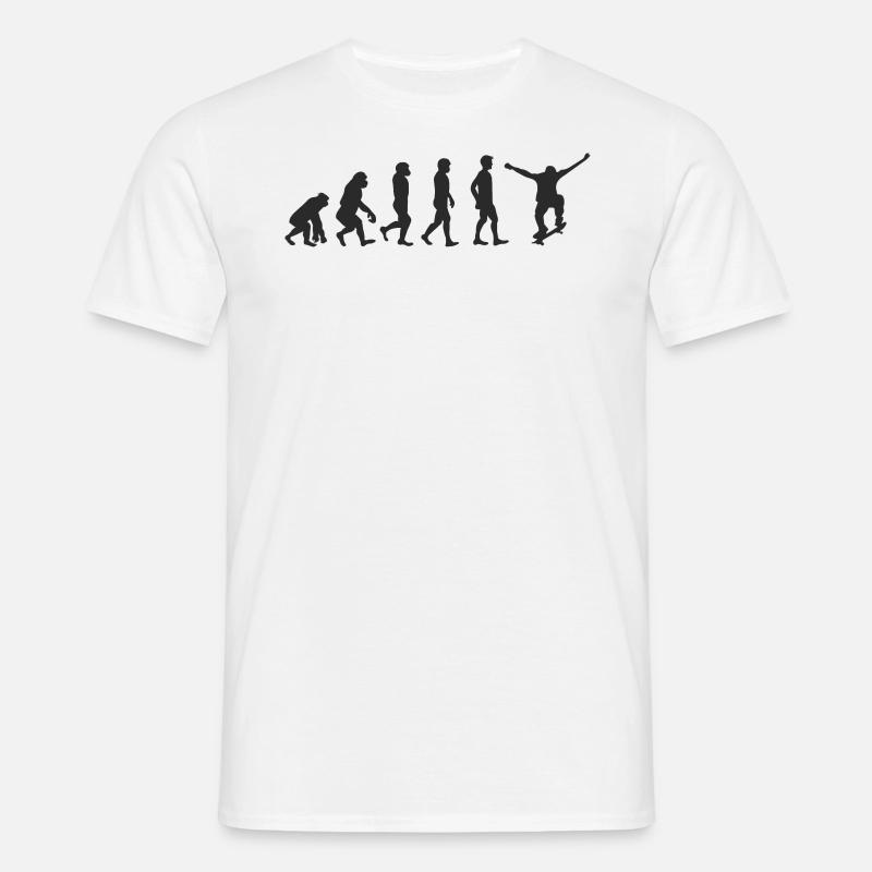 Evolution Skater - Männer T-Shirt - Weiß