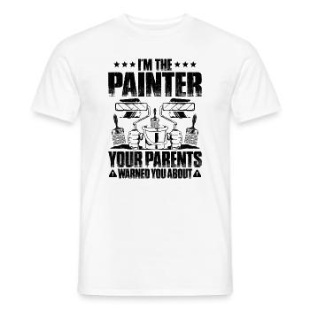 Peintre et Peintre Varnisher Peintre Peintre - T-shirt homme - blanc - Devant - AI Model Male 178 dark (178cm)