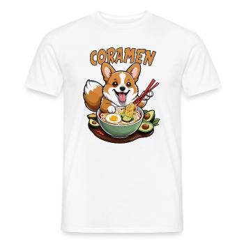 Coramen - Corgi avec Ramen - T-shirt homme - blanc - Devant - AI Model Male 178 dark (178cm)