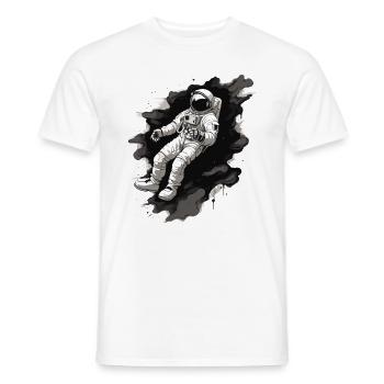 Astronaut with Black Background - Men's T-Shirt - white - Front - AI Model Male 178 dark (178cm)