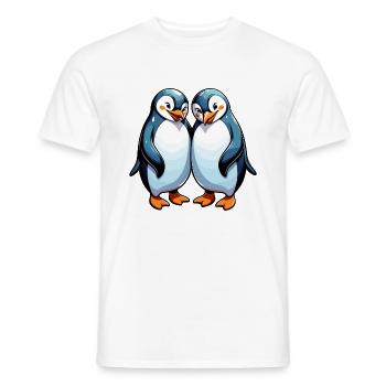 Pinguin in love - Männer T-Shirt - Weiß - Vorne - AI Model Male 178 dark (178cm)
