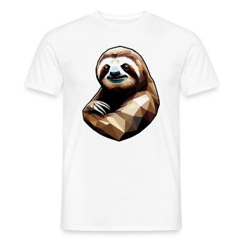Sloth Faultier Polygon - Männer T-Shirt - Weiß - Vorne - AI Model Male 178 dark (178cm)