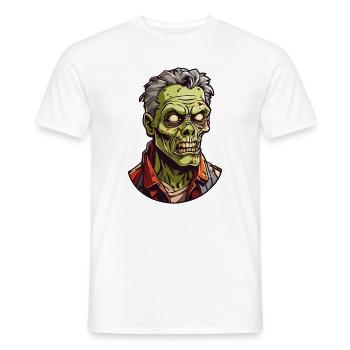 Mort-vivant à tête de zombie - T-shirt homme - blanc - Devant - AI Model Male 178 dark (178cm)