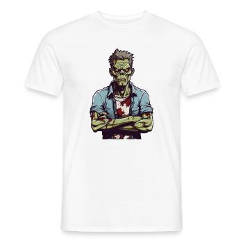 Annoyed Zombie - Men's T-Shirt - white - Front - AI Model Male 178 dark (178cm)