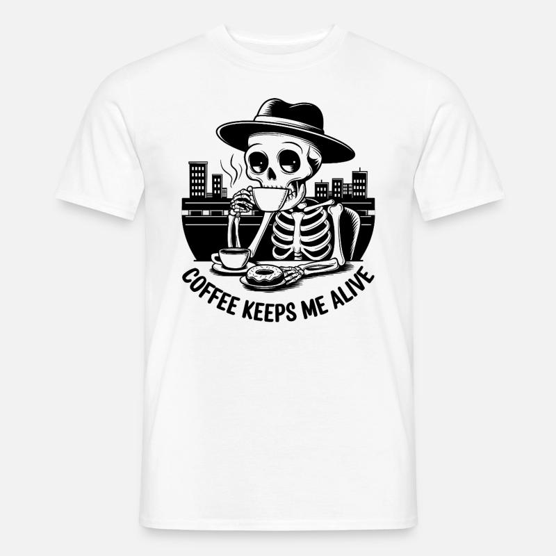 Coffee keeps me alive - Männer T-Shirt - Weiß