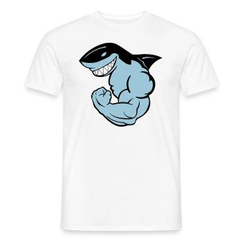 starker Hai 02 - Männer T-Shirt - Weiß - Vorne - AI Model Male 178 dark (178cm)