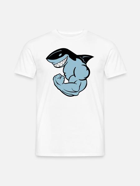 starker Hai 02 - Männer T-Shirt - Weiß