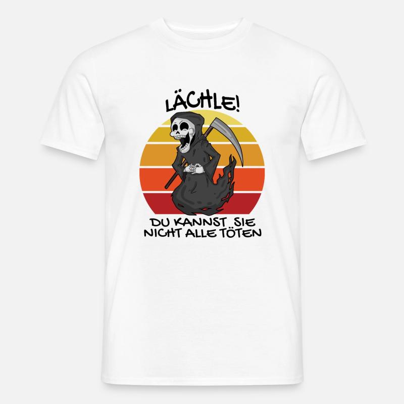 Sensenmann Retro Spruch lustig - Männer T-Shirt - Weiß