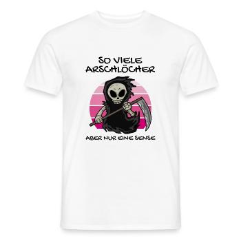 So Viele Arschlöcher Aber Nur Eine Sense - Männer T-Shirt - Weiß - Vorne - AI Model Male 178 dark (178cm)