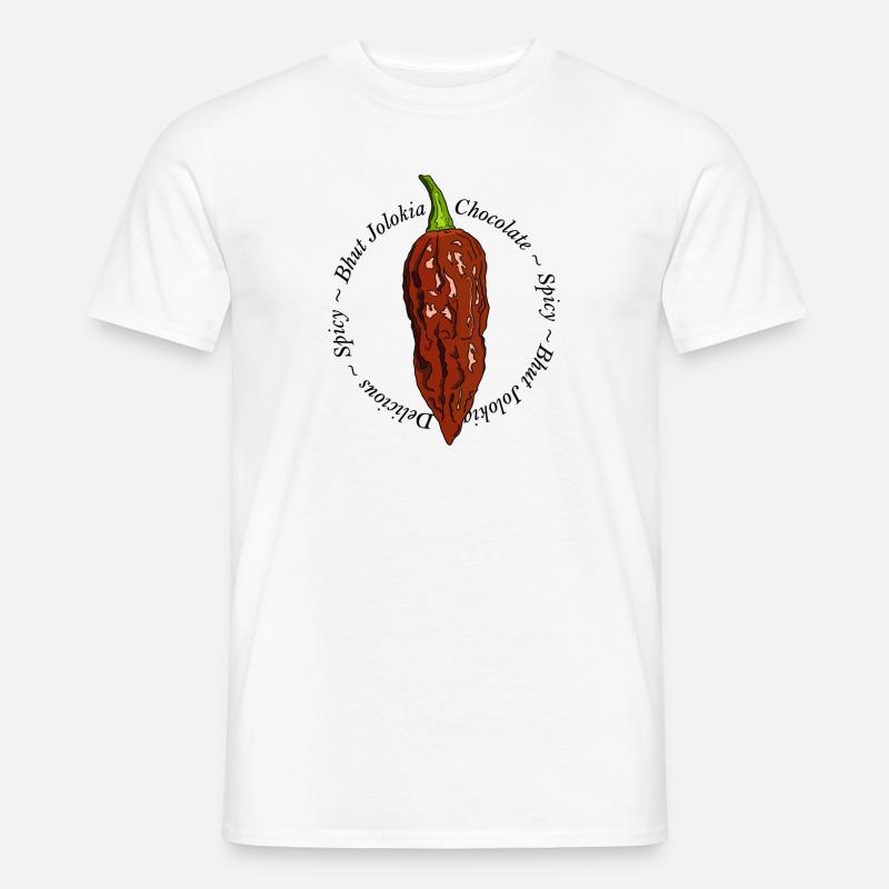 Bhut Jolokia Chocolate Chili Chilli Ghost Pepper - Men’s T-shirt - white