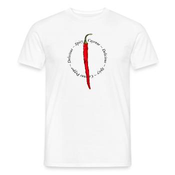 Piment de Cayenne Chili Scharf Hot Scharf Paprika Essen Nourriture - T-shirt homme - blanc - Devant - AI Model Male 178 dark (178cm)
