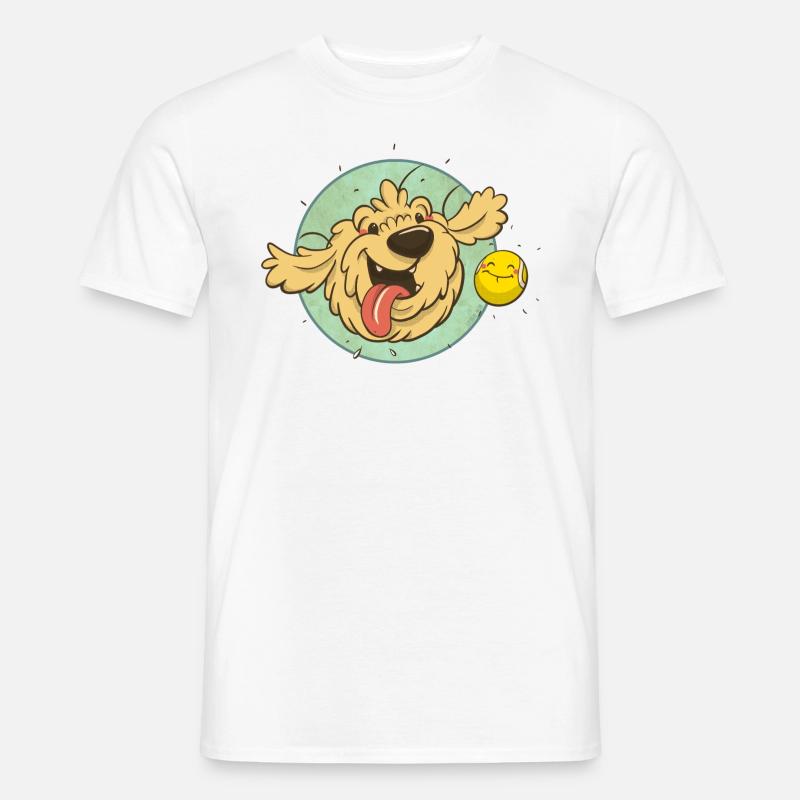 cockapoo Thor mit Tennisball - Männer T-Shirt - Weiß