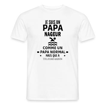 NAGEUR qui a toujours raison - T-shirt homme - blanc - Devant - AI Model Male 178 dark (178cm)