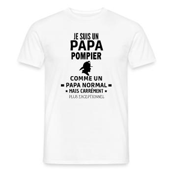 pompier exceptionnel - T-shirt homme - blanc - Devant - AI Model Male 178 dark (178cm)