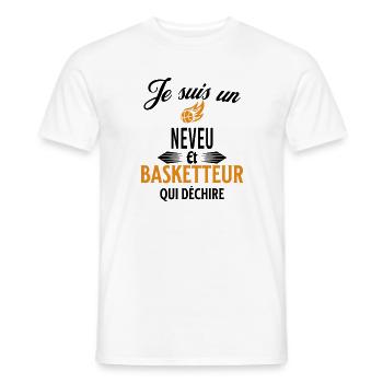 je suis basketteur qui déchire et neveu - T-shirt homme - blanc - Devant - AI Model Male 178 dark (178cm)