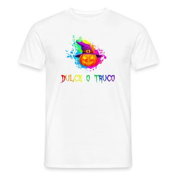 Halloween Dulce O Truco Idée Cadeau Citrouille - T-shirt homme - blanc - Devant - AI Model Male 178 dark (178cm)