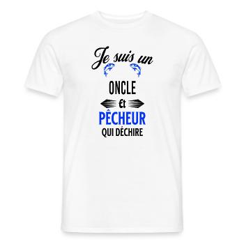 je suis pêcheur qui déchire et oncle - T-shirt homme - blanc - Devant - AI Model Male 178 dark (178cm)