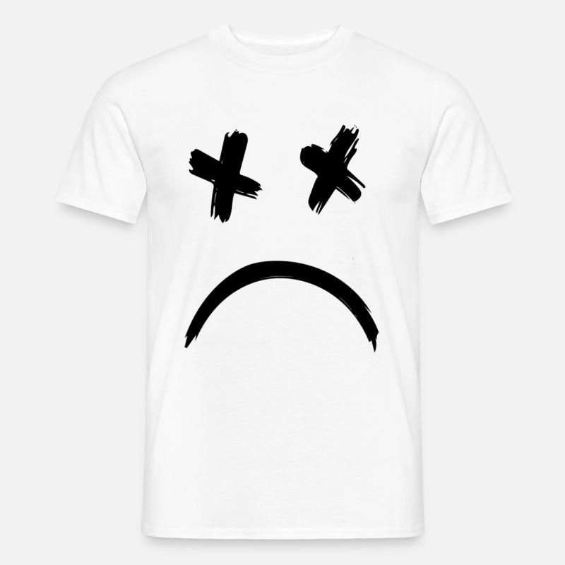 Sad Dead Smile Face - Männer T-Shirt - Weiß