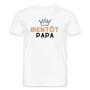 Bientôt Papa - T-shirt homme - blanc - Devant - AI Model Male 178 dark (178cm)