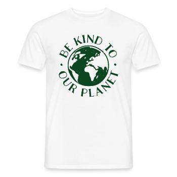 Be Kind to Our Planet - Men's T-Shirt - white - Front - AI Model Male 178 dark (178cm)