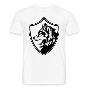 Silhouette des armoiries du loup - T-shirt homme - blanc - Devant - AI Model Male 178 dark (178cm)