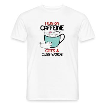 Cadeau chat chaton café kitty - T-shirt homme - blanc - Devant - AI Model Male 178 dark (178cm)