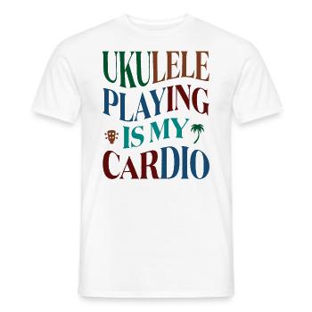 Jouer du ukulélé, c’est mon cardio - T-shirt homme - blanc - Devant - AI Model Male 178 dark (178cm)