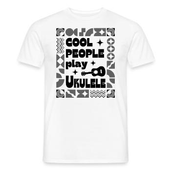 Cool people play Ukulele schwarz - Männer T-Shirt - Weiß - Vorne - AI Model Male 178 dark (178cm)