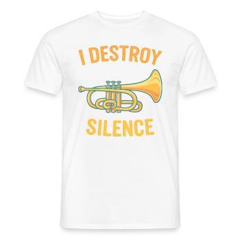 I destroy silence Trompete Spruch Sprüche - Männer T-Shirt - Weiß - Vorne - AI Model Male 178 dark (178cm)