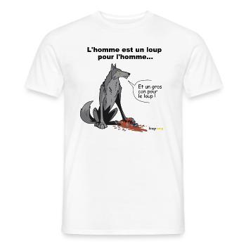 homme-loup - T-shirt homme - blanc - Devant - AI Model Male 178 dark (178cm)