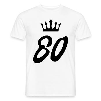 80 Zahl Krone - Männer T-Shirt - Weiß - Vorne - AI Model Male 178 dark (178cm)