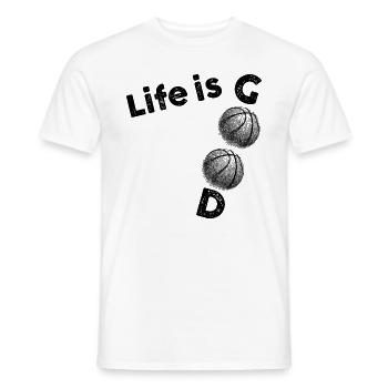 Das Leben ist gut Basketball - Männer T-Shirt - Weiß - Vorne - AI Model Male 178 dark (178cm)