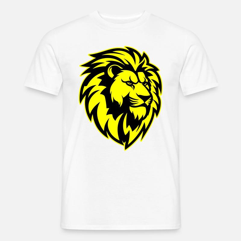 Löwe Kopf - Männer T-Shirt - Weiß