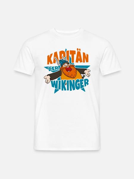 Wickie Und Die Starken Männer Kapitän Halvar - Männer T-Shirt - Weiß
