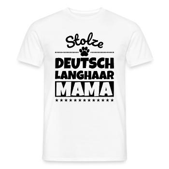 Stolze Deutsch Langhaar Mama - Männer T-Shirt - Weiß - Vorne - AI Model Male 178 dark (178cm)