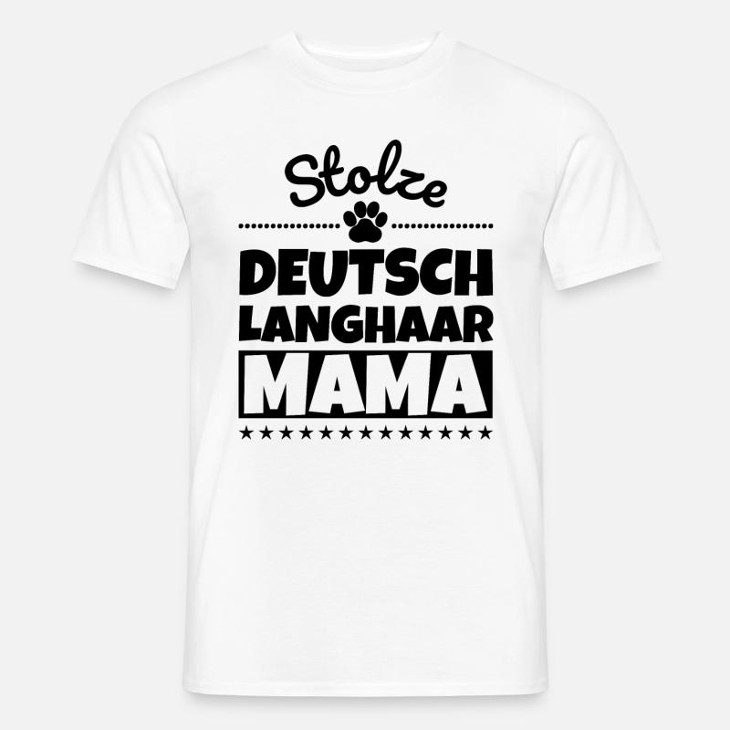 Stolze Deutsch Langhaar Mama - Männer T-Shirt - Weiß