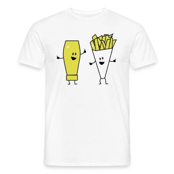 mayonnaise french fries - Männer T-Shirt - Weiß - Vorne - AI Model Male 178 dark (178cm)