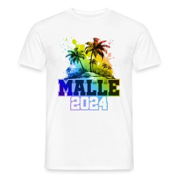 Malle 2024 Urlaub Palmen Bunt - Männer T-Shirt - Weiß - Vorne - AI Model Male 178 dark (178cm)