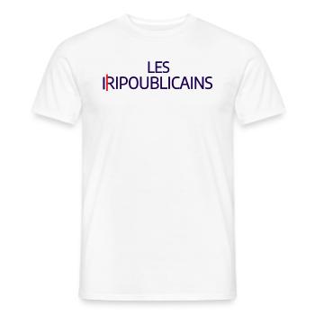 LES RIPOUBLICAINS - T-shirt homme - blanc - Devant - AI Model Male 178 dark (178cm)