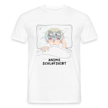 Chemise de nuit Anime Otaku Weeb Kawaii - T-shirt homme - blanc - Devant - AI Model Male 178 dark (178cm)