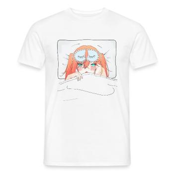 Chemise de nuit Anime Otaku Weeb Kawaii - T-shirt homme - blanc - Devant - AI Model Male 178 dark (178cm)