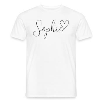 Sophie Last name First name Girl - Men's T-Shirt - white - Front - AI Model Male 178 dark (178cm)