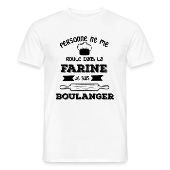 Humour Metier Boulanger Cadeau Original Collègue - T-shirt homme - blanc - Devant - AI Model Male 178 dark (178cm)
