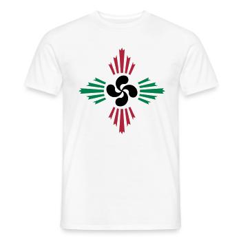 croix basque - lauburu 52 - T-shirt homme - blanc - Devant - AI Model Male 178 dark (178cm)