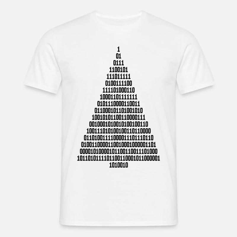 Christmas Christmas Tree Binary Code Computer Scientist - Men's T-Shirt - white