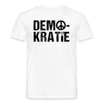 Demokratie nie wieder ist jetzt Demonstration bunt - Männer T-Shirt - Weiß - Vorne - AI Model Male 178 dark (178cm)