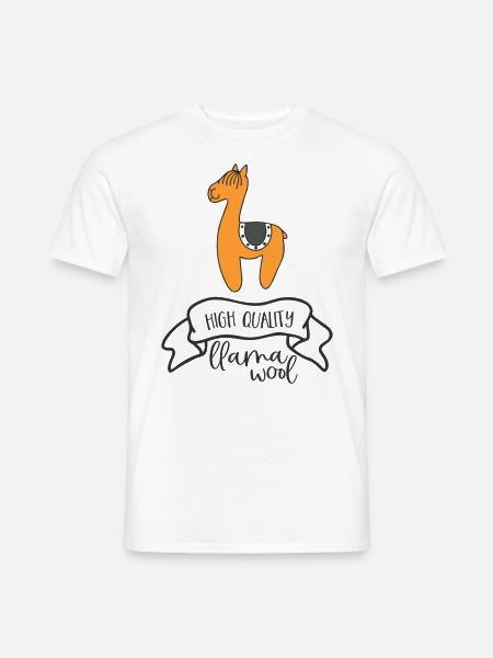 LAMA LAMAS WOLLE ALPAKA TIERE SÜß NIEDLICH MOTIVE - Männer T-Shirt - Weiß