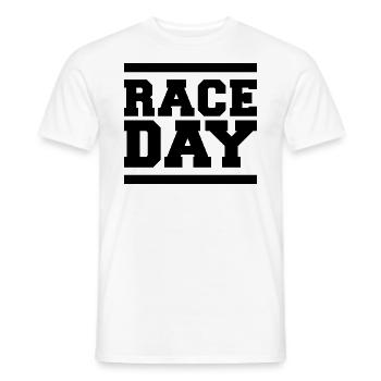 race day Formula Autorennen Symbol Logo Grafik - Männer T-Shirt - Weiß - Vorne - AI Model Male 178 dark (178cm)