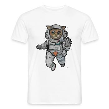 LILI THE CATSTRONAUT - T-shirt homme - blanc - Devant - AI Model Male 178 dark (178cm)